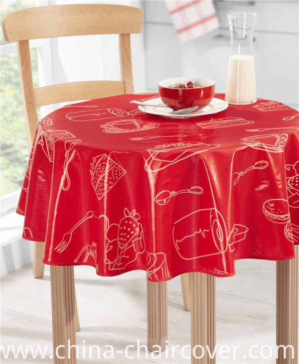 Wholesale Cheap Nonwoven Backing PVC Printed Tablecloth for Wedding/Party/Home